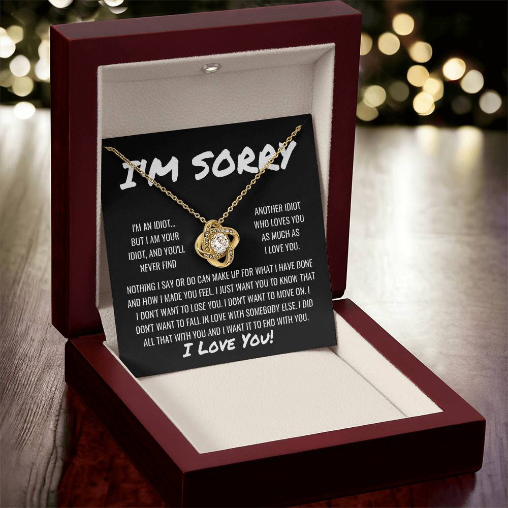 Sorry Apology 2 Love Knot Necklace