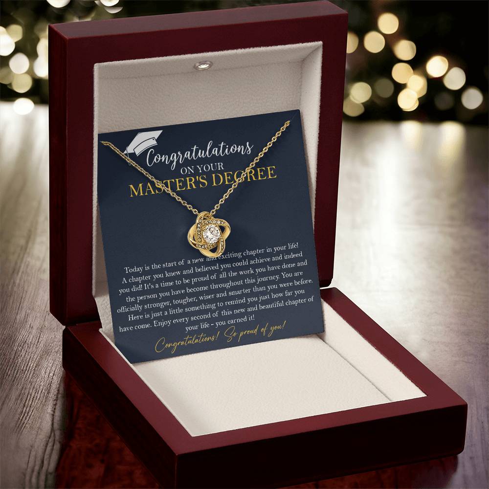 Master's Degree Graduation Gift Necklace Masters Graduation Gift Gift For Her - Love Knot Necklace