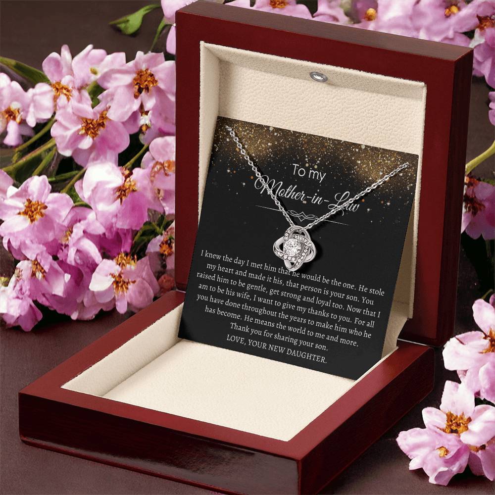 Love Knot Necklace Mother-In-Law - Thank You For Sharing Your Son Love Knot Necklace