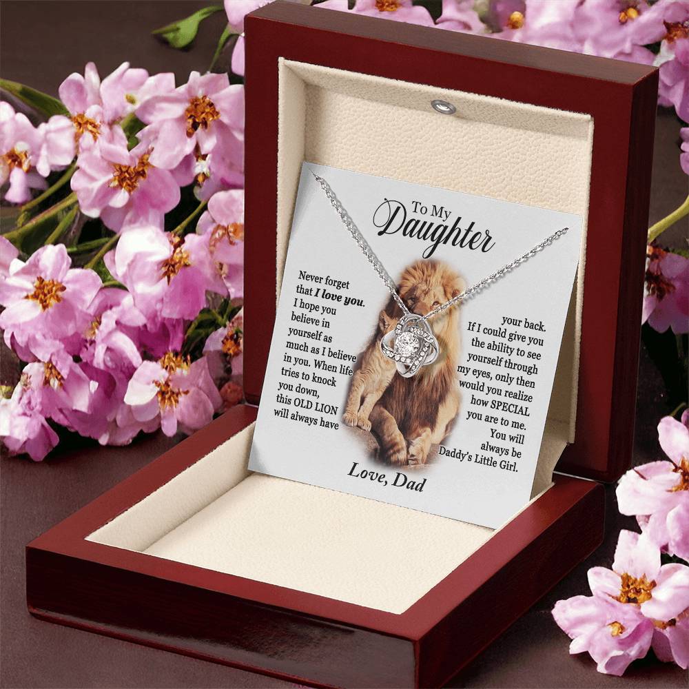 Daughter - Daddy's Little Girl - Love Knot Necklace
