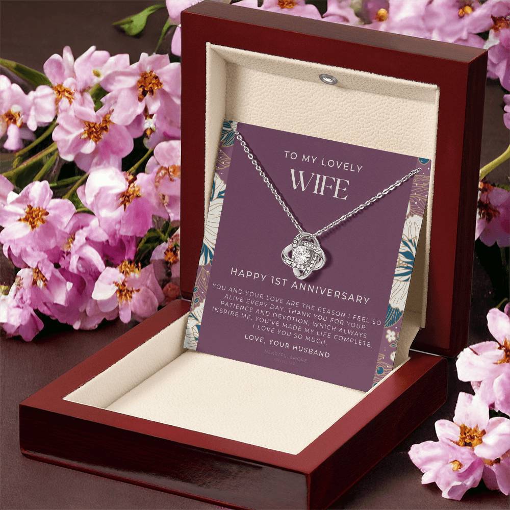 1 Year Anniversary Gift For Wife  1 Year Anniversary Gifts  1 Year Wedding Anniversary Gift Ideas  1St Wedding Anniversary Gift F(11) Love Knot Necklace