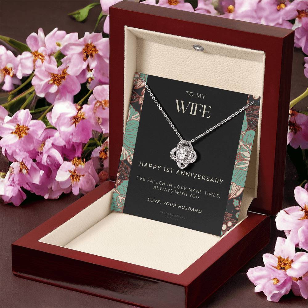 1 Year Anniversary Gift For Wife  1 Year Anniversary Gifts  1 Year Wedding Anniversary Gift Ideas  1St Wedding Anniversary Gift F(10) Love Knot Necklace