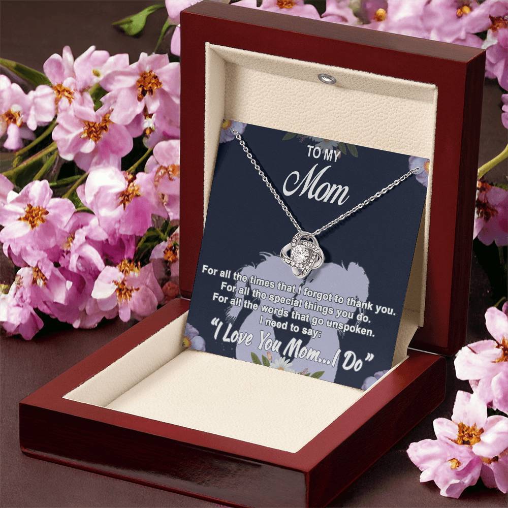 To My Mom For All The Times High-Quality Necklace With A Special Message Card Love Knot Necklace