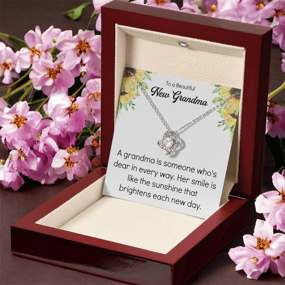 Grandma 2022 Promoted To Grandma Mothers Day Idea For New Grandma Gift Grandma To Be Gift For Grandma Reveal Pregnancy Baby Announcement Love Knot Necklace