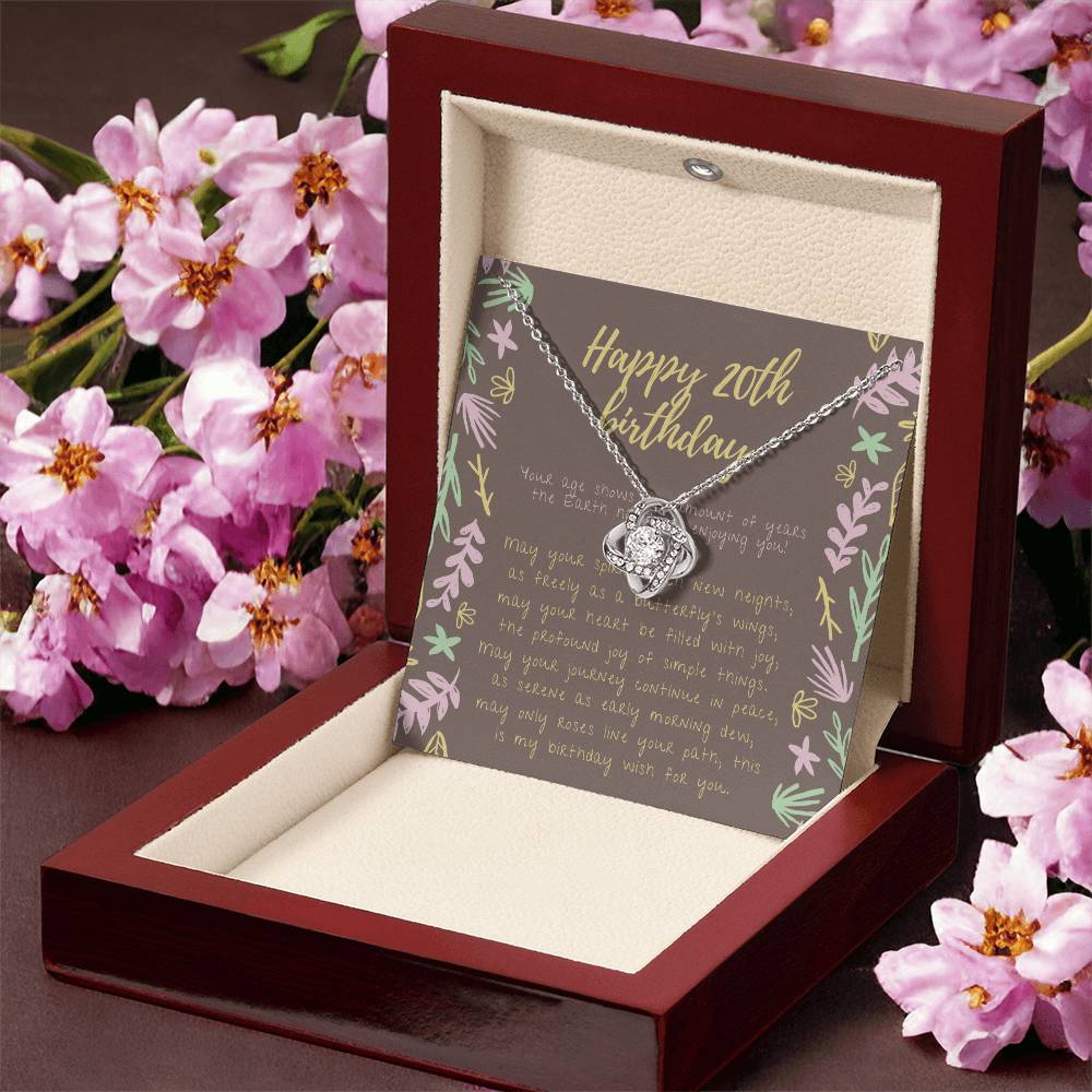 Happy 20Th Birthday Necklace Gifts For 20Th Birthday 20Th Birthday Gift For Her 20 Year Old Female Best Friend 20Th Birthd Love Knot Necklace