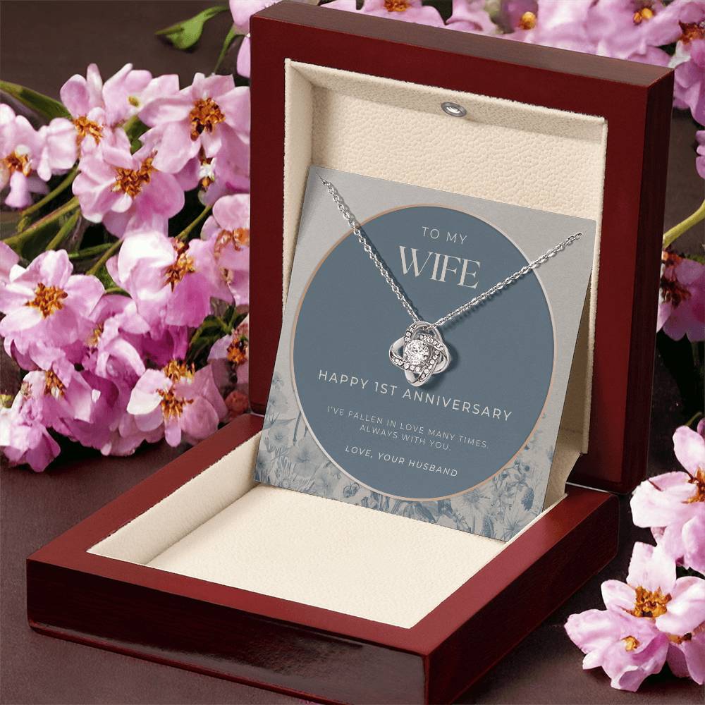 1 Year Anniversary Gift For Wife  1 Year Anniversary Gifts  1 Year Wedding Anniversary Gift Ideas  1St Wedding Anniversary Gift F(2) Love Knot Necklace