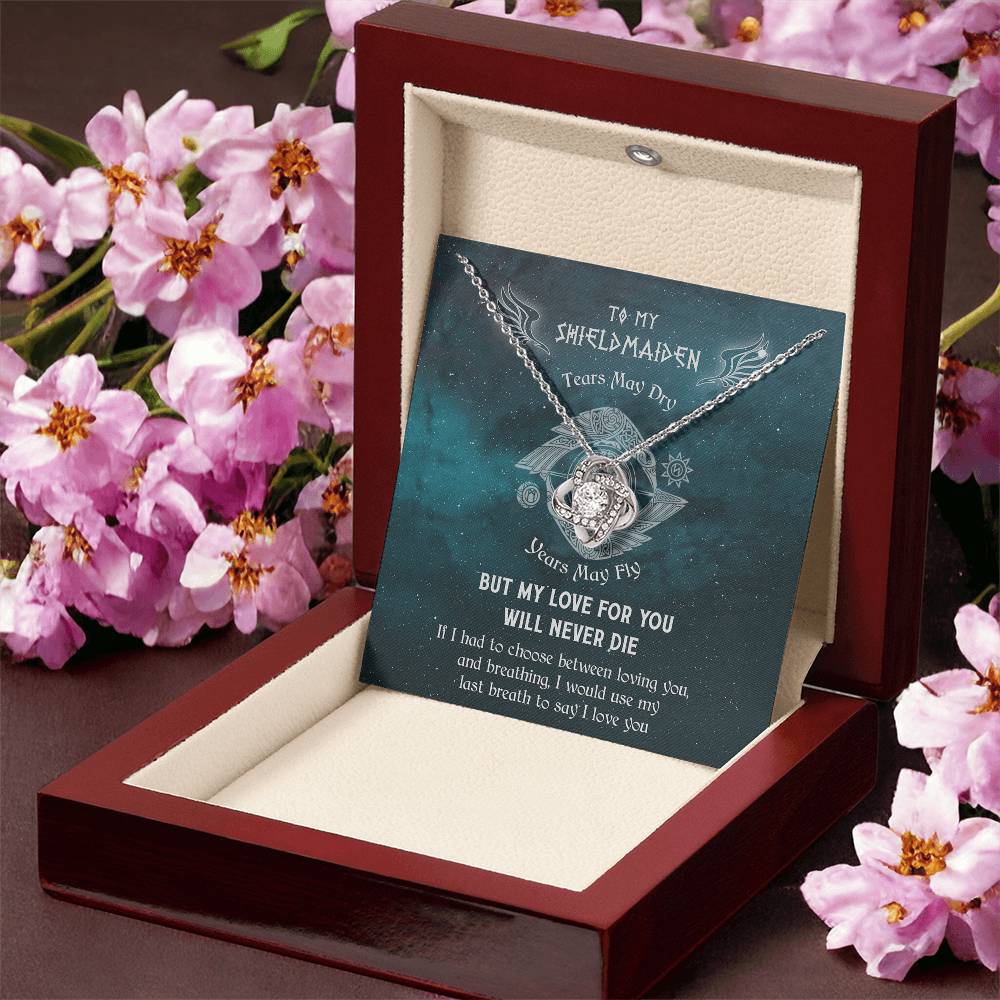 To My Shieldmaiden Knot Necklace - Norseman - Viking - Gift For Wife - Mythology Love Knot Necklace