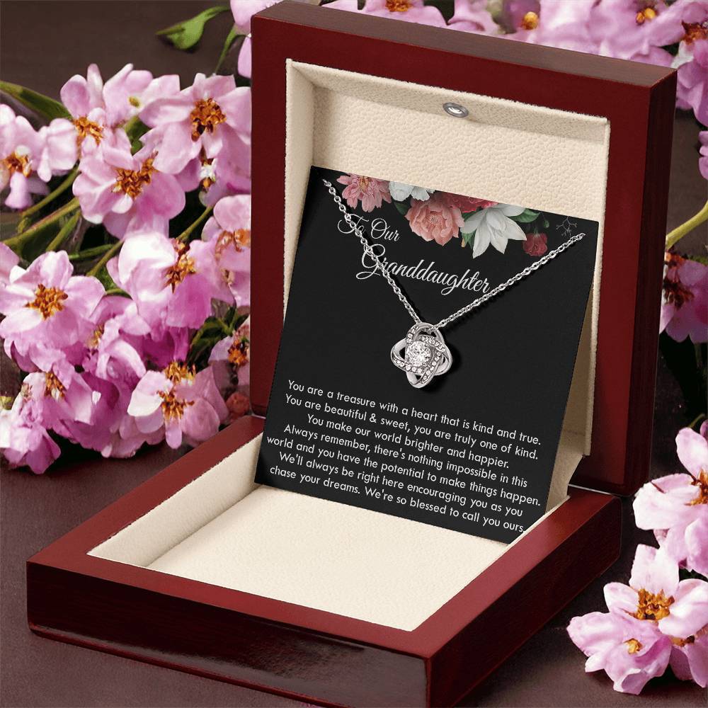 To Our Granddaughter Necklace Gift For Granddaughter On Graduation Birthday Christmas Gift Granddaughter Ne Love Knot Necklace