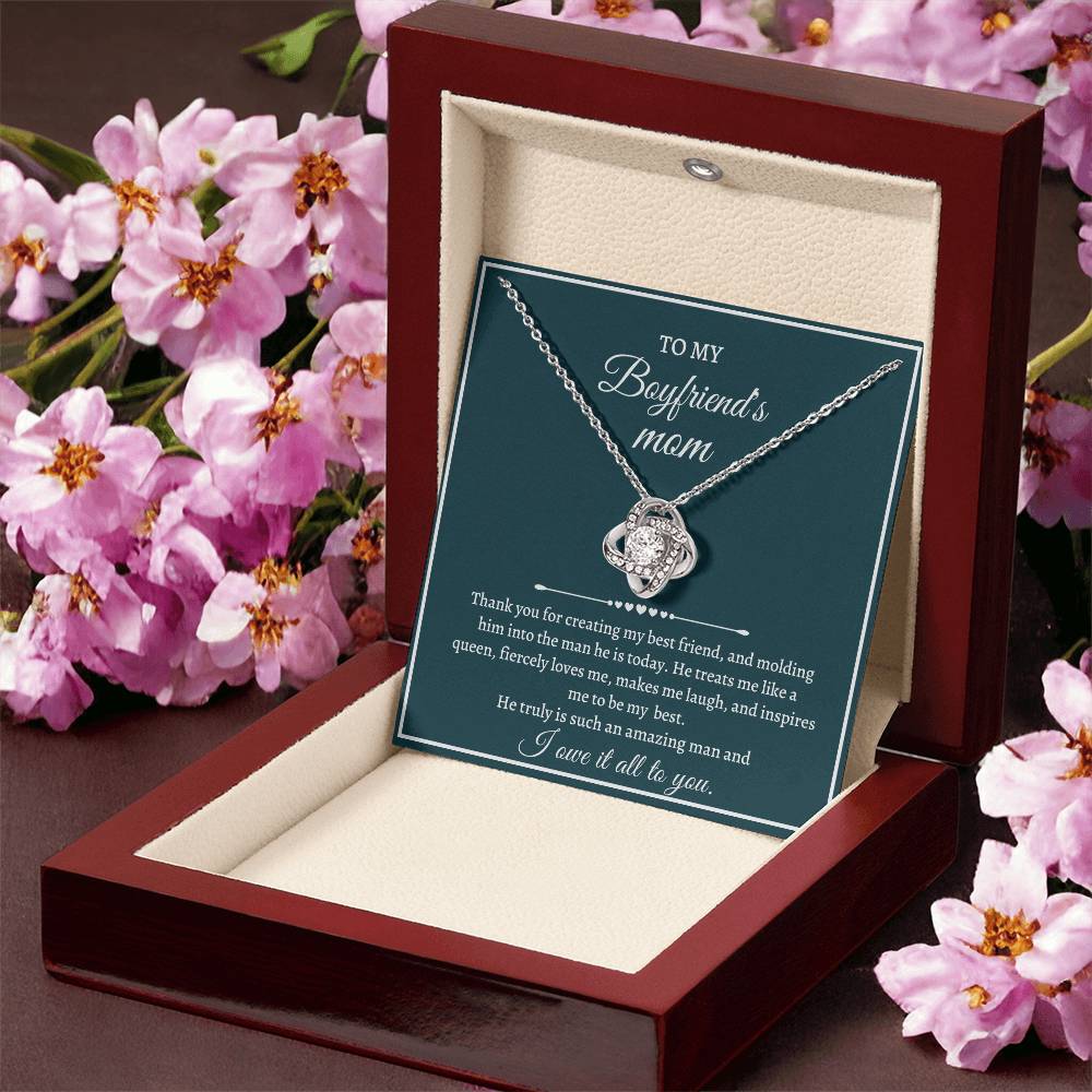Love Knot Necklace Mother's Day Gift For Boyfriend's Mom - I Owe It All To You Love Knot Necklace