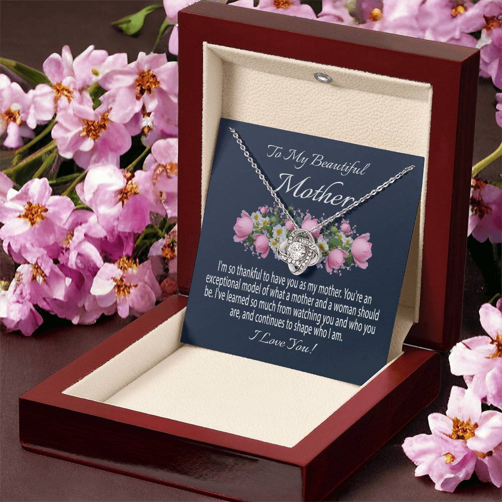 Mothers Day Gift From Daughter Mother's Day Necklace To My Beautiful Mother Necklace Mom Gift From Son Mom Necklace Love Knot Necklace