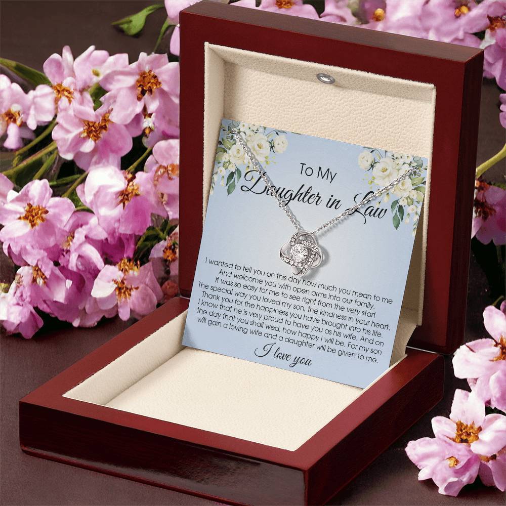 Daughter-In-Law Gift Necklace Wedding Gift Jewelry From Mother-In Law Gift For Bride Love Knot Necklace