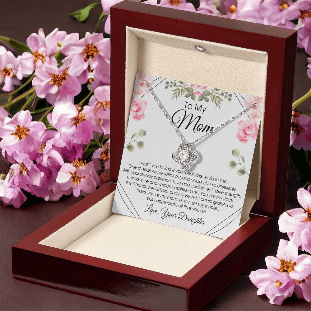 To My Mom Necklace Gift For Mom From Daughter Sentimental Gift For Mother's Day Birthday Anniversary Love Knot Necklace
