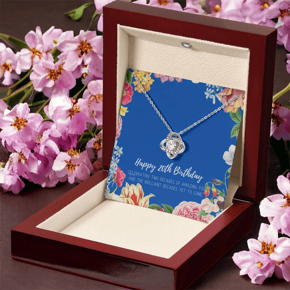 20Th Birthday Gifts For Women  Necklace For Her  2 Decade Jewelry  20 Years Old  20Th Birthday Gift Necklace  Jewelry Gift F Love Knot Necklace