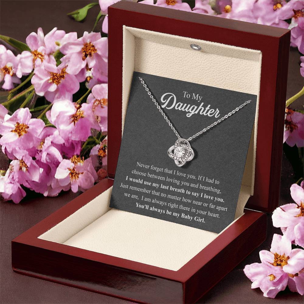 To My Daughter Necklace Gift From Mom Mothers Day Gift For Daughter From Mother Sentimental Jewelry Gifts For Daughter From Mom 1 Love Knot Necklace
