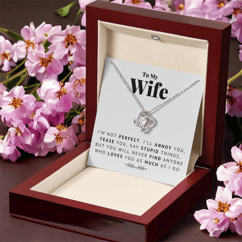 To My Wife - I Lo Love Knot Necklace