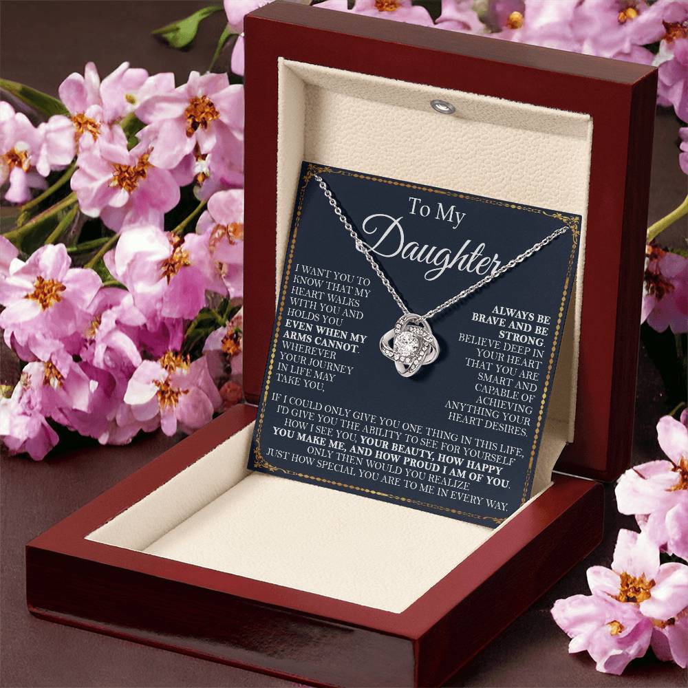 To My Daughter Necklace Daughter Gift From Momdad Gift For Daughter Birthday Graduation Chr Love Knot Necklace