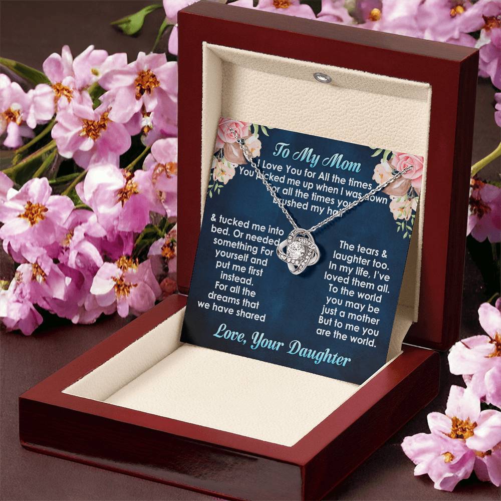 Best Necklace Gift For Mom From Daughter Love Knot Necklace