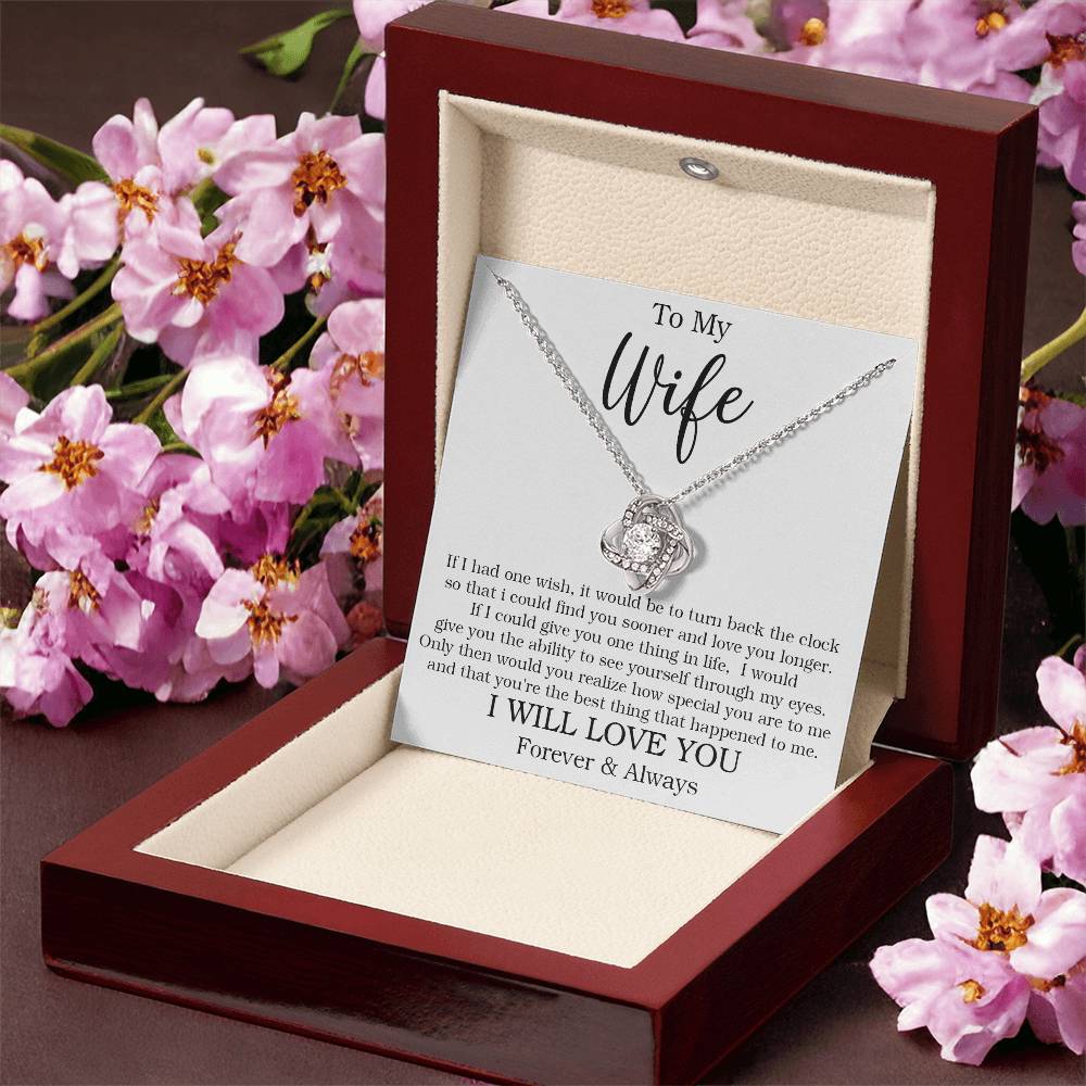 To My Wife  Gift For Wife From Husband Anniversary Gift Wife Birthda Love Knot Necklace