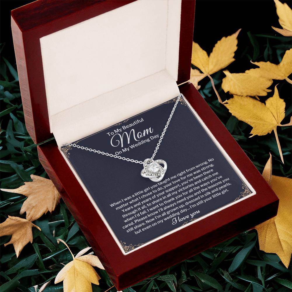To My Mom On My Wedding Day Love Knot Necklace
