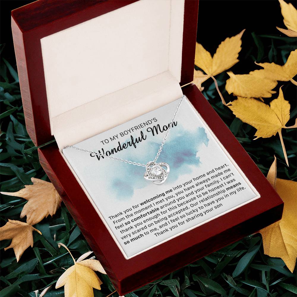 Gift For Boyfriend's Mom Comfortable Accepted Love Knot Necklace Love Knot Necklace