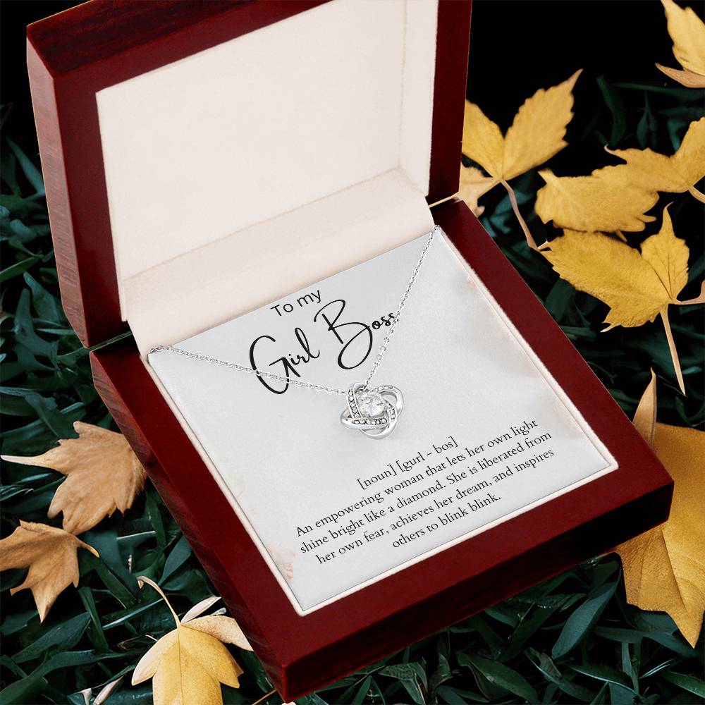 Girl Boss Gift. To My Girl Boss Friend. Gift For A Friend. To My Best F Love Knot Necklace