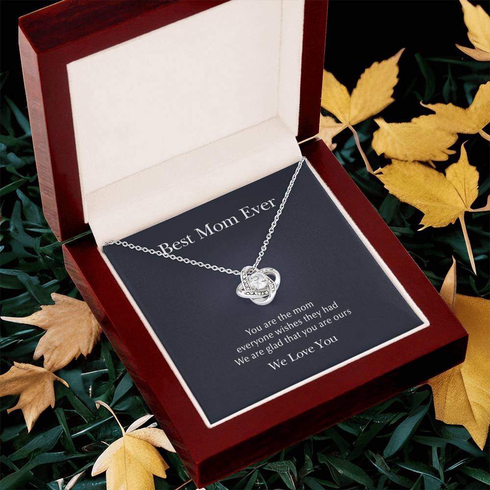 Glad That You Are Ours Love Knot Necklace