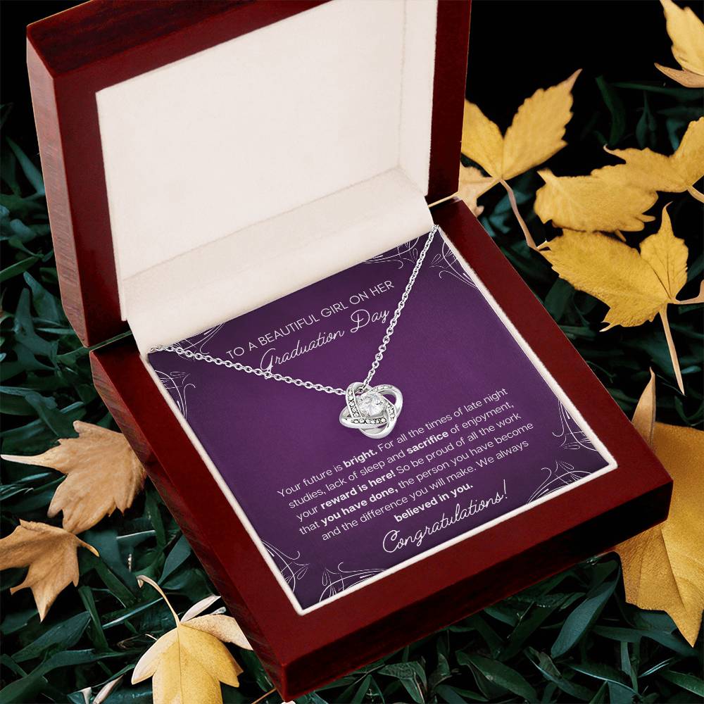 Graduation Gift - Bright Future Love Knot Necklace