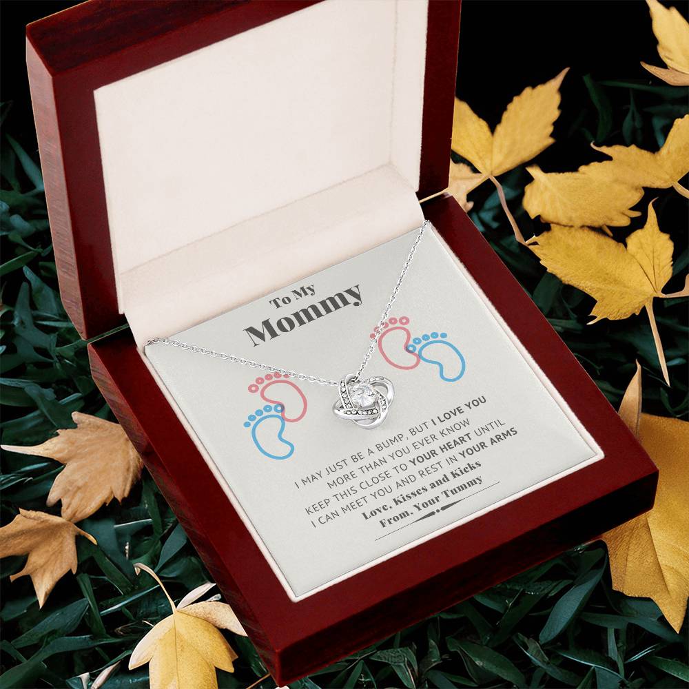 New Mommy Necklace New Mom Mother's Day Gift First Time Mom Gift New Mom Gift Jewelry Gift For New Mom Necklace New Mommy Baby Shower Gift Pregnanc Love Knot Necklace