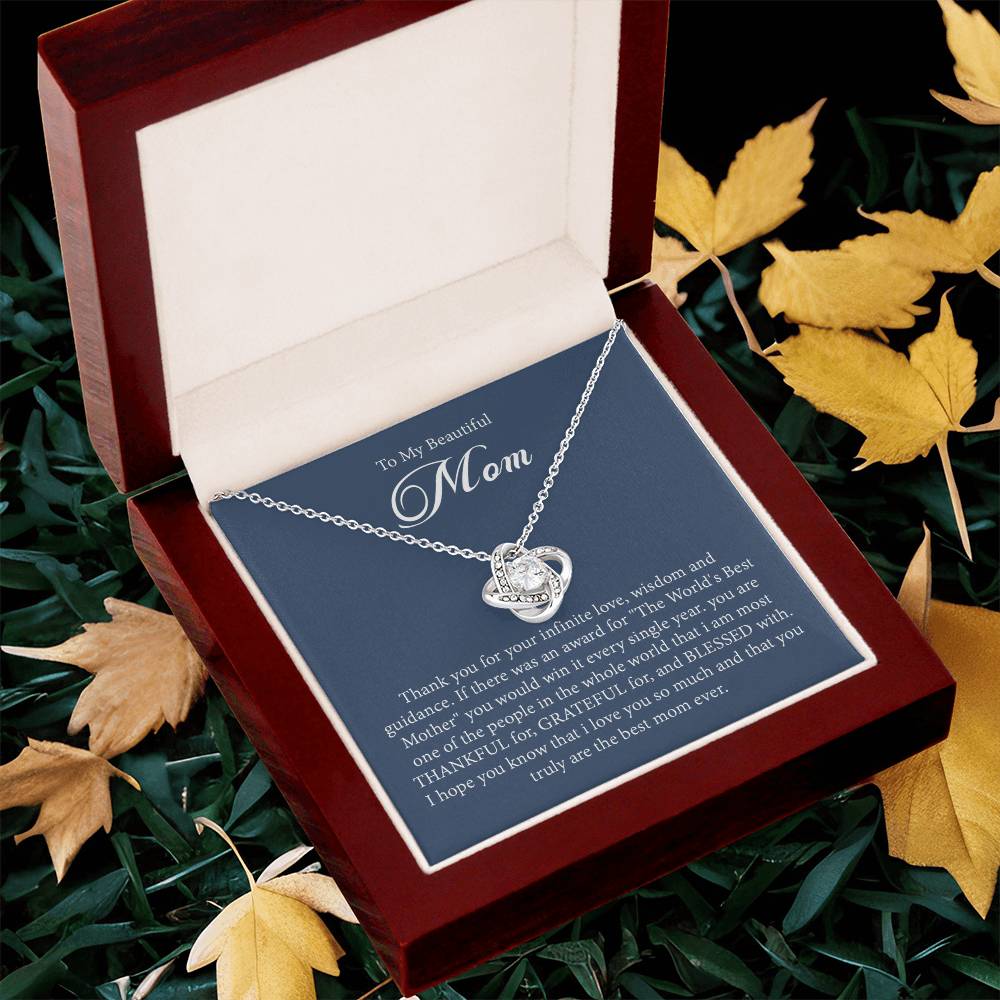 To My Beautiful Mom - Necklace - Love Knot Love Knot Necklace