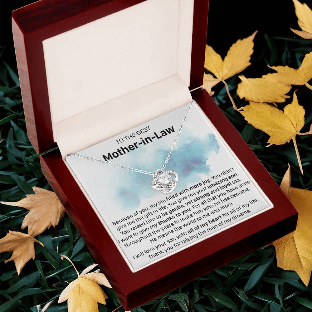 Gift For Mother-In-Law More Joy Be Gentle Love Knot Necklace Love Knot Necklace