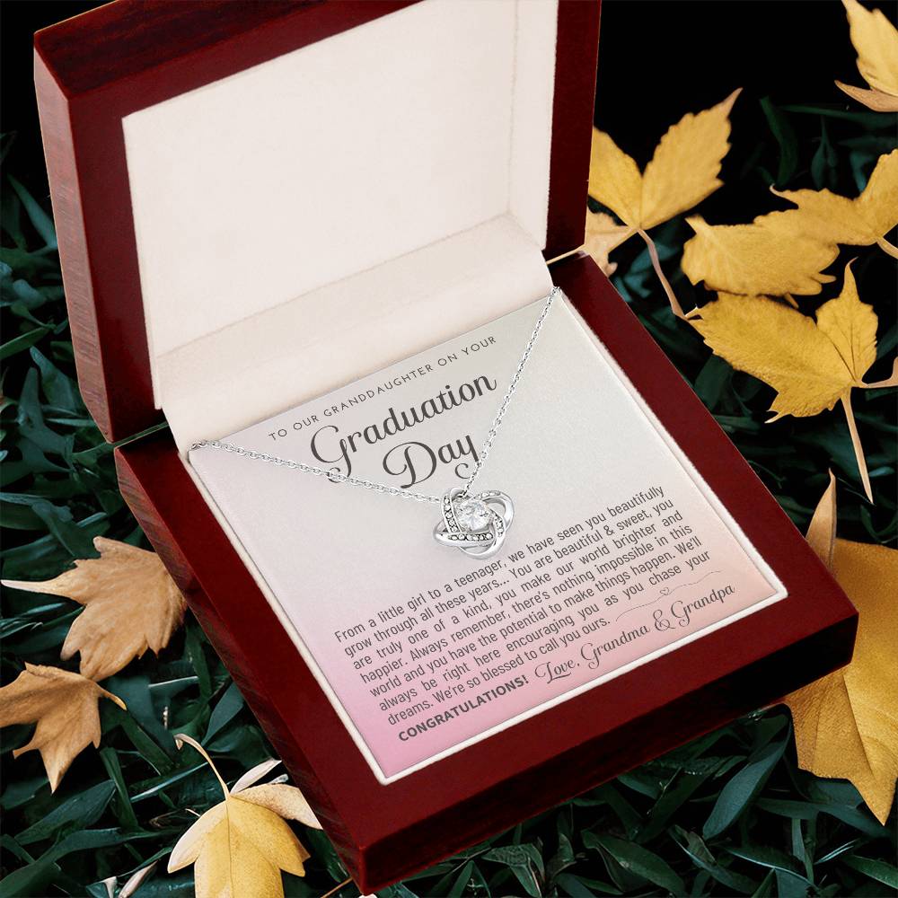 Granddaughter Graduation Gift From Grandma & Grandpa Gift For Granddaughter Graduation Granddaughter Graduation Love Knot Necklace