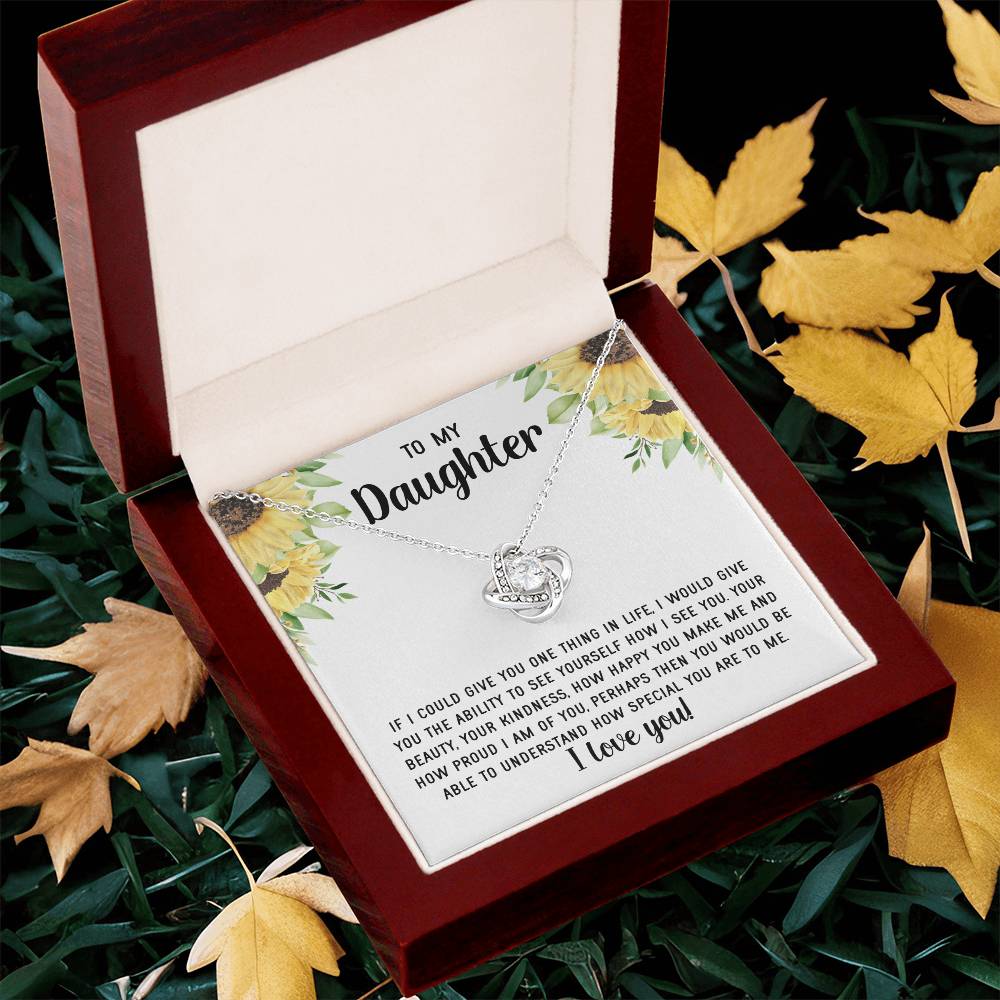 To My Daughter Necklace Gift From Mom Mothers Day Gift For Daughter From Mother Sentimental Jewelry Gifts For Daughter From Mom 9 Love Knot Necklace
