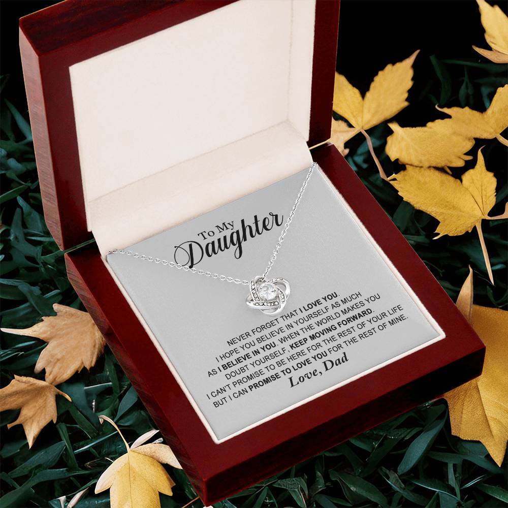 Daughter - Promise To Love You - Necklace Love Knot Necklace