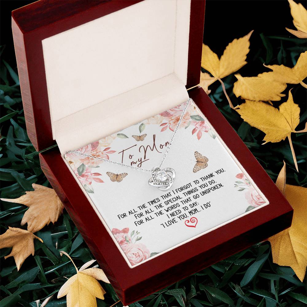 To My Mom Message Card Necklace Gift Necklace For Mom Birthday Gift Necklace For Mom To Mom From Daughter Mom Gift Fr Love Knot Necklace