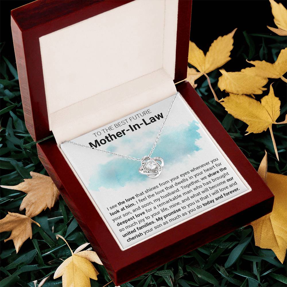 Gift For Future Mother-In-Law Shines From Love Knot Necklace Love Knot Necklace
