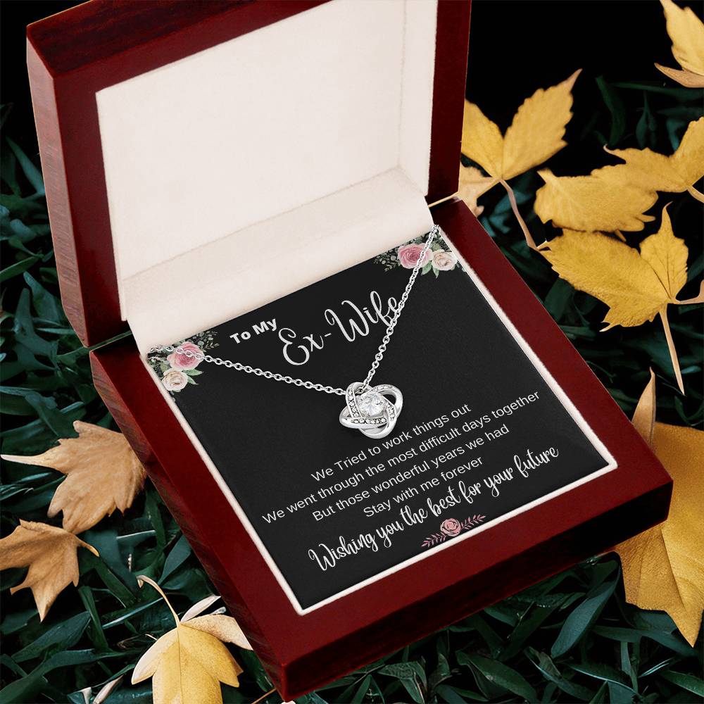 The  Ex-Wife Divorced Departing Gift Former Wife For My Ex Birthday Mother's Day Breakup G Love Knot Necklace