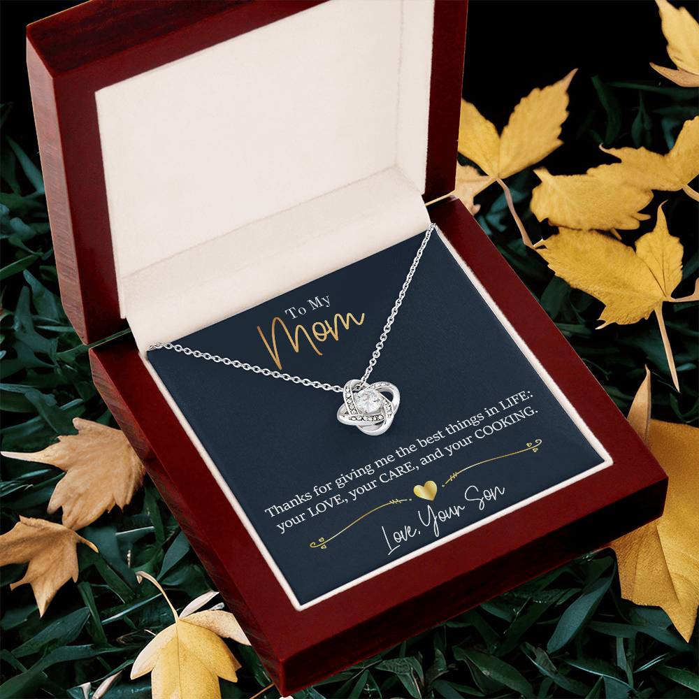 Mom - Thanks For Giving Me Love Knot Necklace