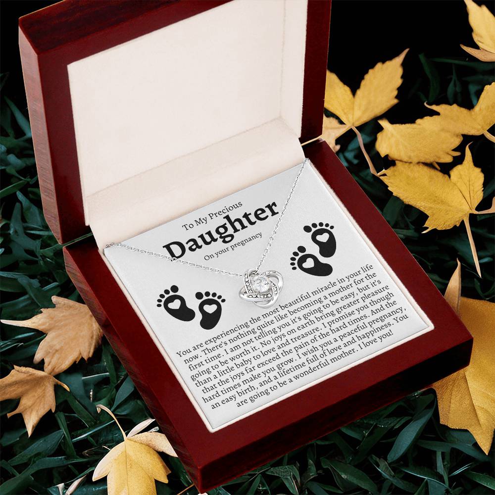 Pregnancy Gift For Daughter Baby Shower Gift Mom To Be Gift Expecting Mom Gift Pregnant Daughter Gift Fr Love Knot Necklace