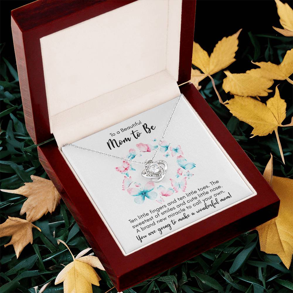 Expecting Mom Mothers Day Gift New Mom Necklace Jewelry Gift For First Mothers Day Push Jewelry Gift Love Knot Necklace