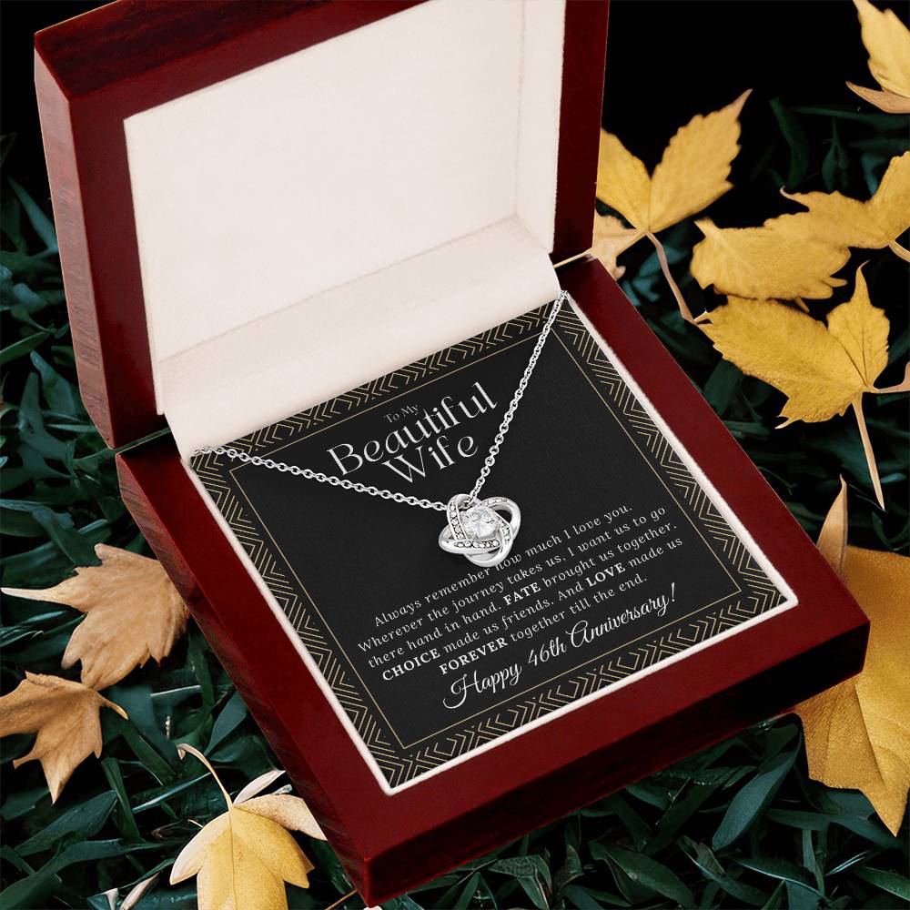 46 Year Anniversary Gift For Wife 46 Year Anniversary Gifts 46 Year Wedding Anniversary Gift Ideas 46Th Wedding Anniversary Gift F Love Knot Necklace