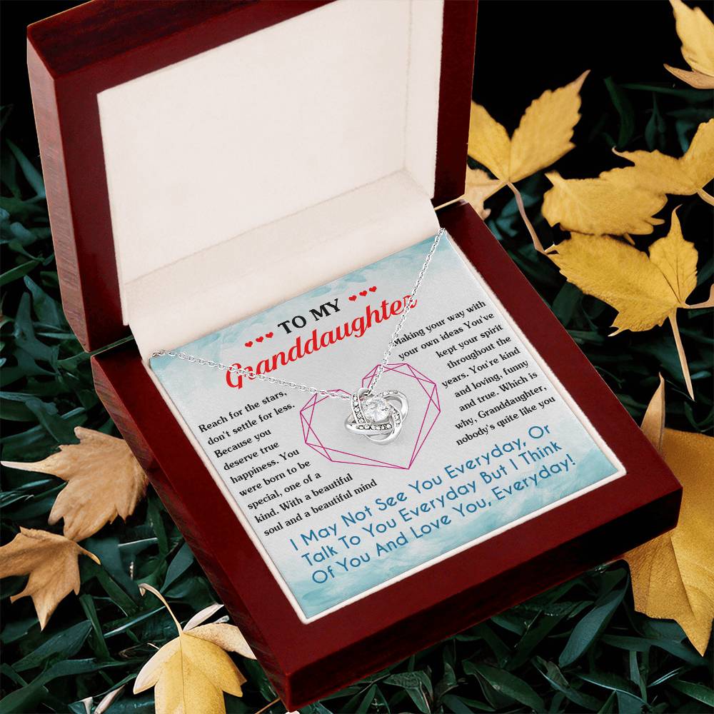 To My Granddaughter Necklace From Grandma Love Knot Necklace