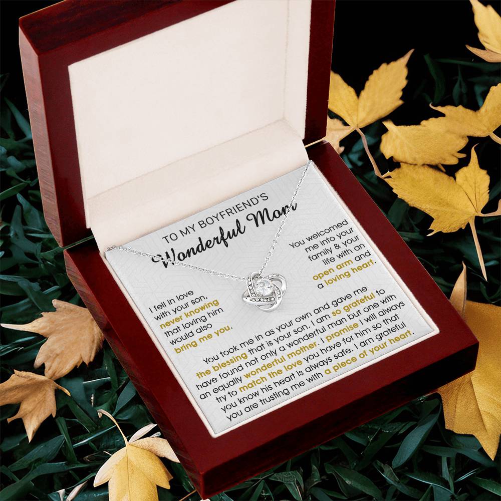Gift For Boyfriend's Mom Bring Welcomed Wonderful Mother Love Knot Necklace Love Knot Necklace