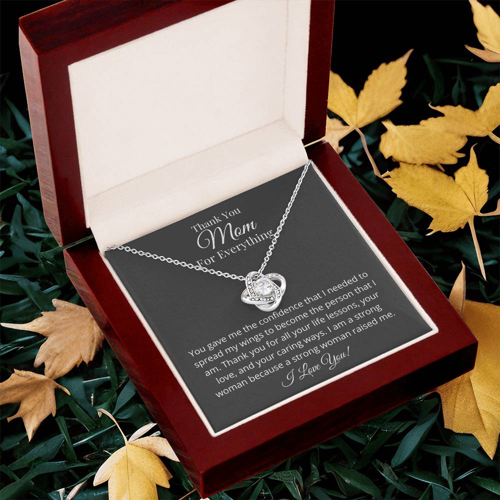 Thank You Mom For Everything Love Knot Necklace