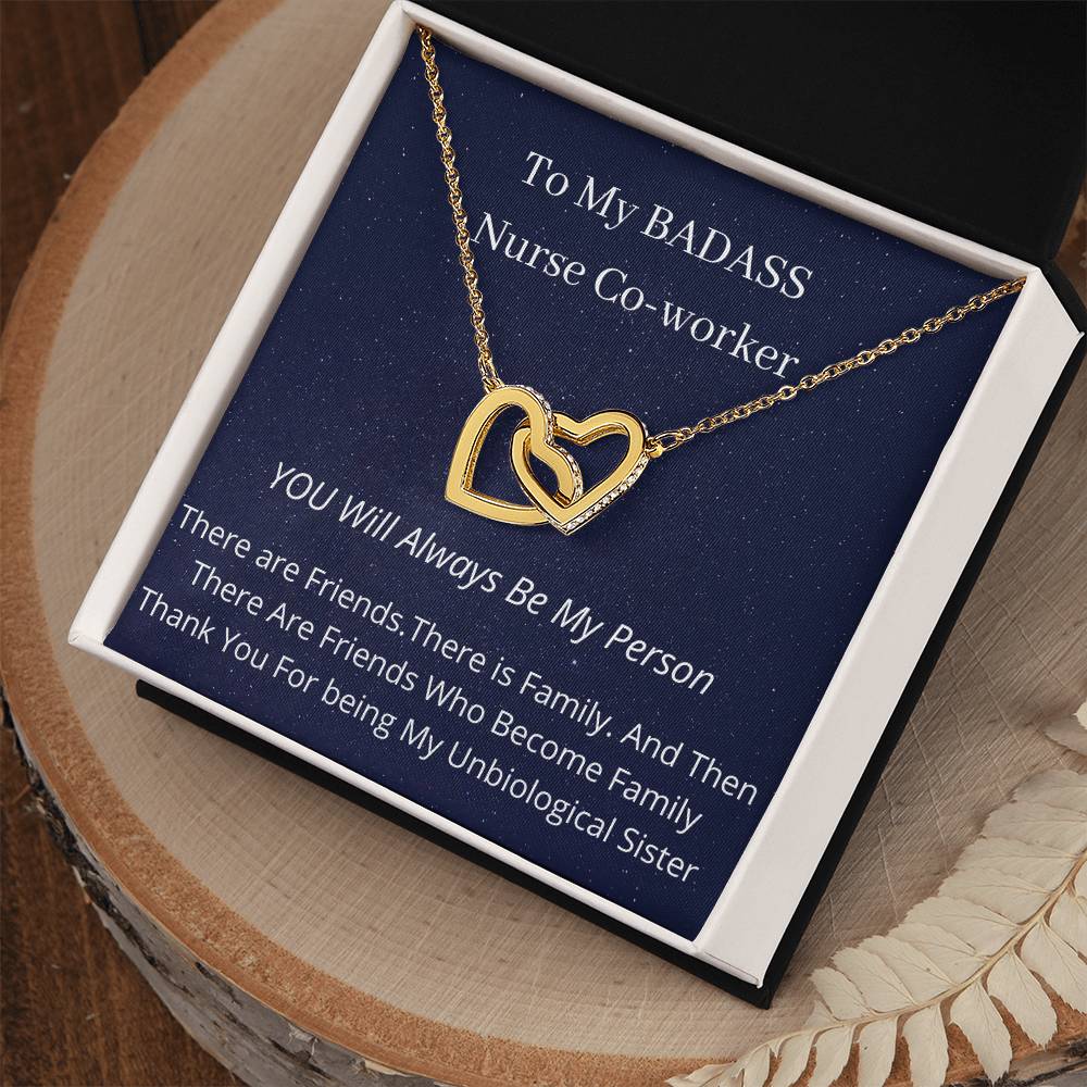 My Badass Co-Worker Nurse Week Special Interlocking Hearts Necklace