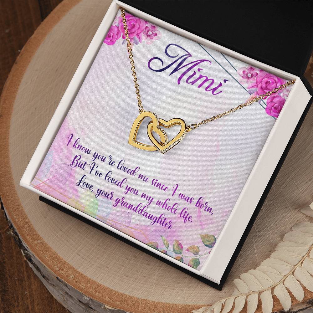 Mimi Interlocking Hearts Necklace Message Card