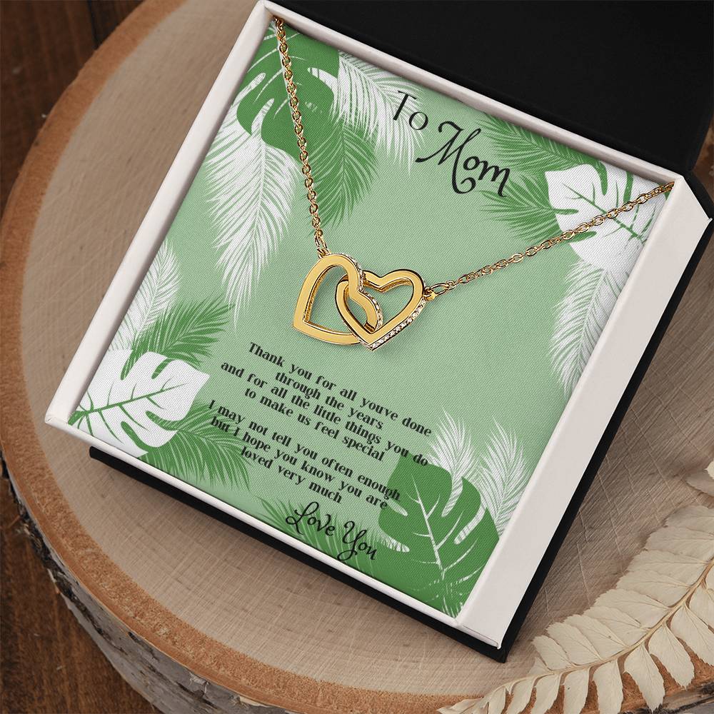 To Mom Interlocking Hearts Necklace-Love You
