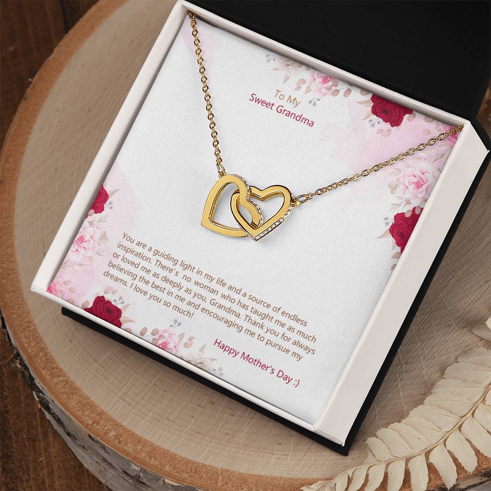 Mothers Day Gift For Grandmom Or Grandma -Two Hearts Necklace! Interlocking Hearts Necklace
