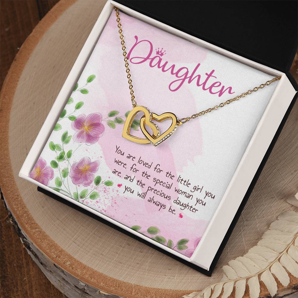 My Precious Daughter Hearts Necklace Interlocking Hearts Necklace