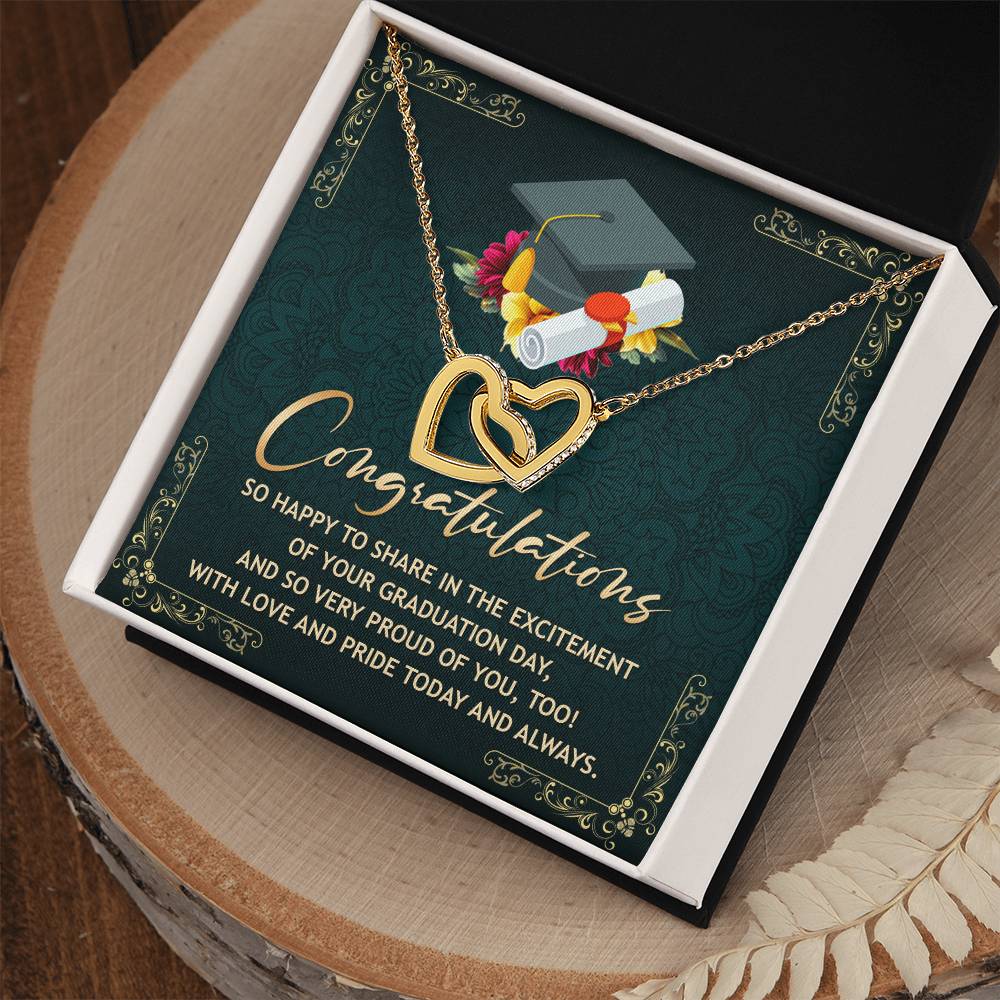 Perfect Gift For Graduation Day Interlocking Hearts Necklace