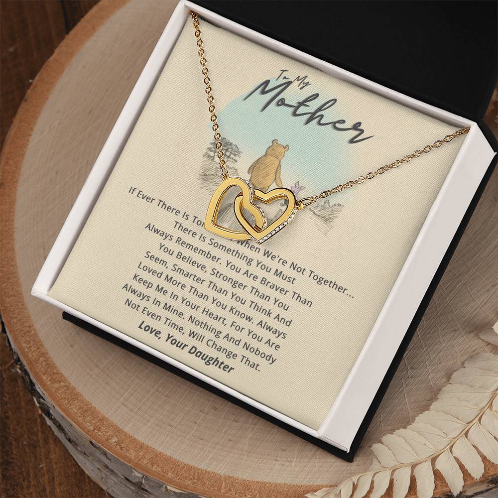 To My Mother Necklace If Ever There Is Tomorrow Pooh Bear Piglet Interlocking Hearts Necklace